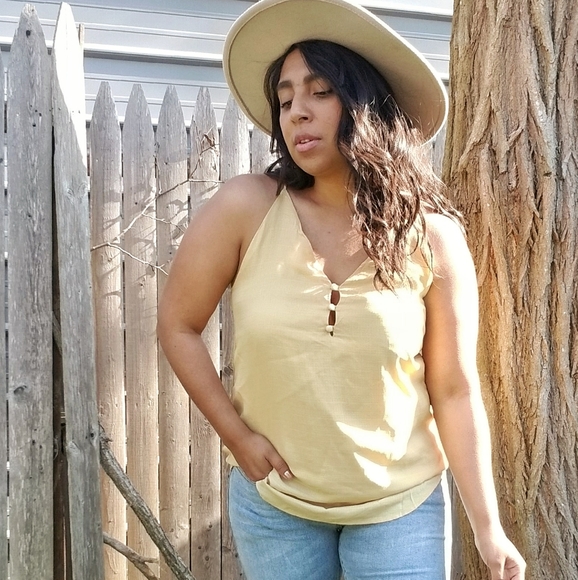 MITTOSHOP BUTTON CAMI TUNIC TOP - Picture 6 of 14